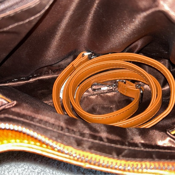 Brown Leather Shoulder Bag with Hobo Silhouette - Picture 7 of 7